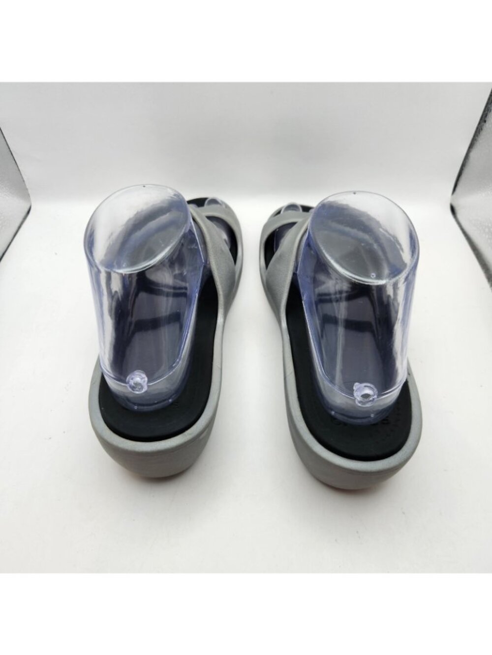 Crocs Patricia Gray Grey Womens Strappy Sandals Slide Comfort Size 9 USED Casual - Picture 7 of 11